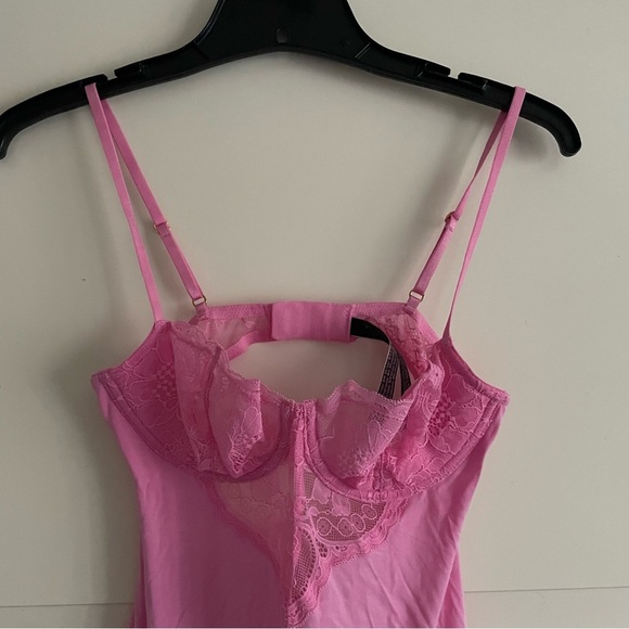 New! Victoria's Secret Wicked Modal & Lace Mini Slip Pink Hibiscus 22805 - Picture 7 of 13